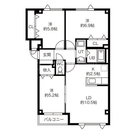 篠路駅 徒歩15分 2階の物件間取画像